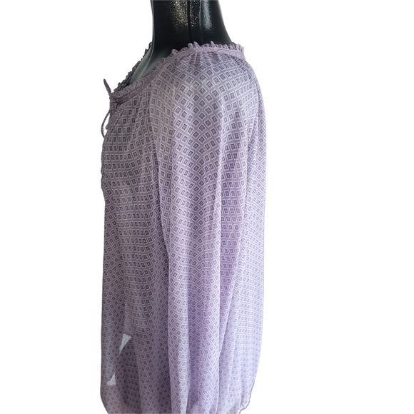 Addition Elle Lavender Long Sleeve Blouse 24 - Picture 4 of 6